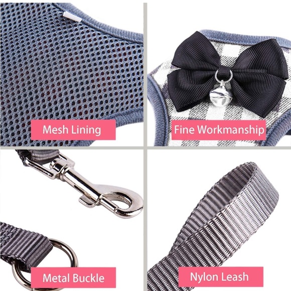 Small Dog & Cat Harness & Leash Set - No Pull Pet Harness -1 left - Picture 6 of 7